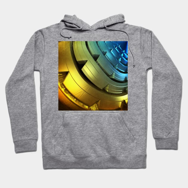 Golden Blue Abstract Hoodie by perkinsdesigns